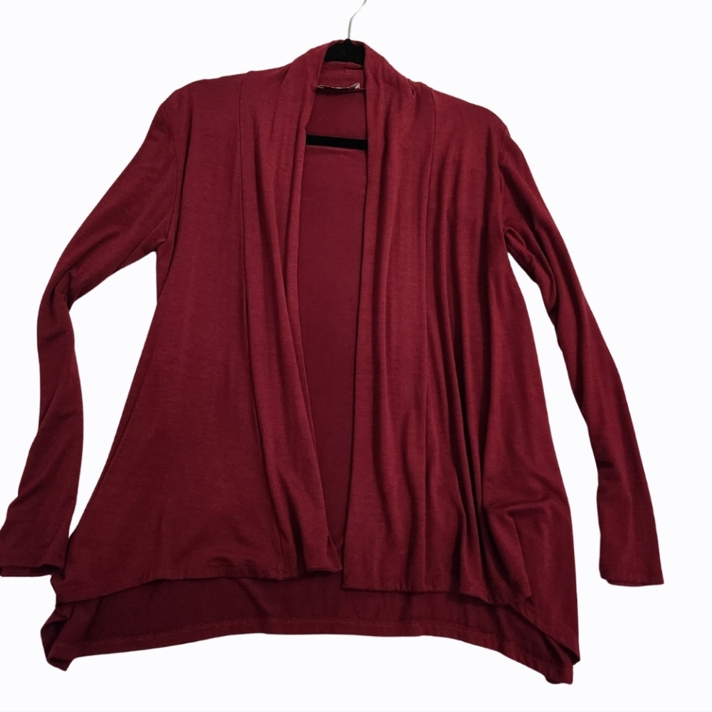 Front of Closet Burgandy Open-Front Cardigan-size Medium - Picture 3 of 6